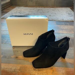 Alfani Black Suede Leather Flex Step Heel Bootie 8